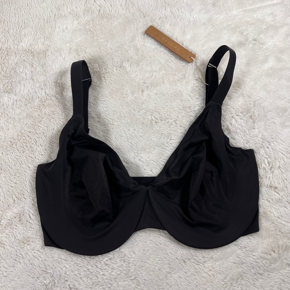 SKIMS Smoothing Intimates Unlined Full Coverage Bra Onyx 32DDDD BA-PLG-9065 NWT